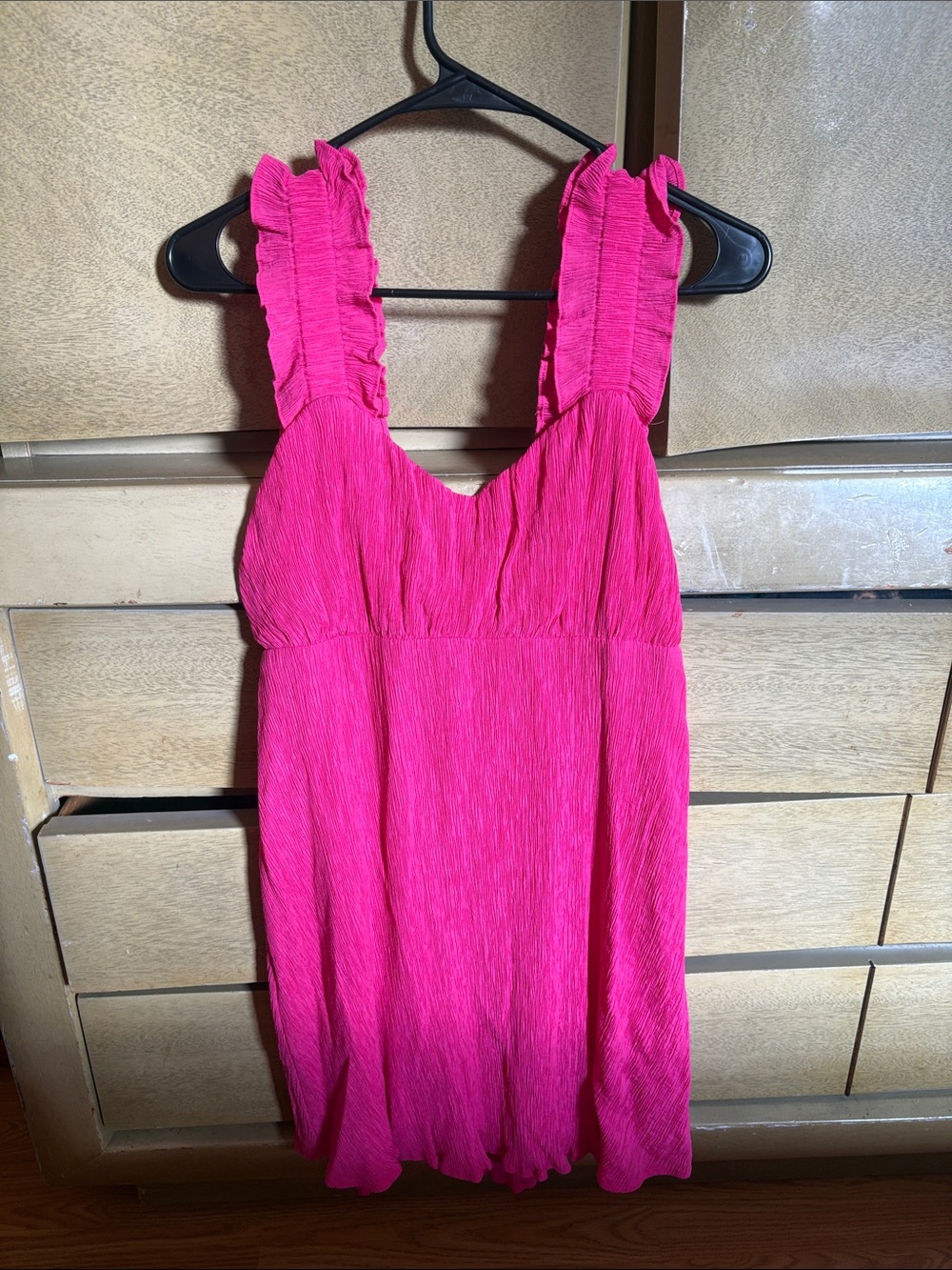 Altar'd State Hot Pink Ruffled Strap Dress